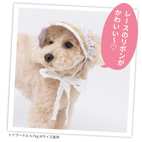 pipi レースフリル サンバイザー ペット用品