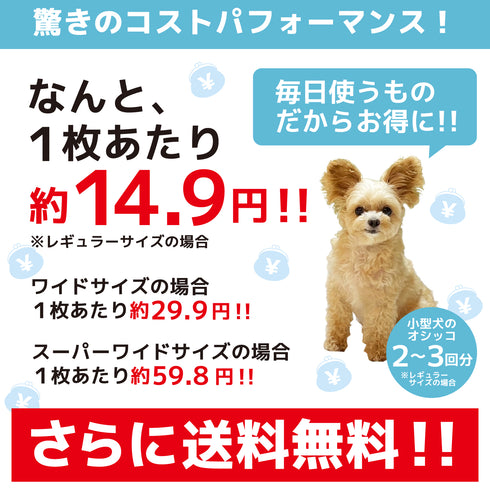 炭が入った消臭ペットシーツ レギュラー/400枚 ワイド/200枚 スーパーワイド/100枚