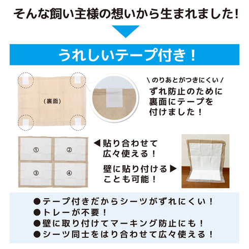 テープ付きがうれしい厚型ペットシーツ レギュラー/400枚 ワイド/200枚 スーパーワイド/100枚