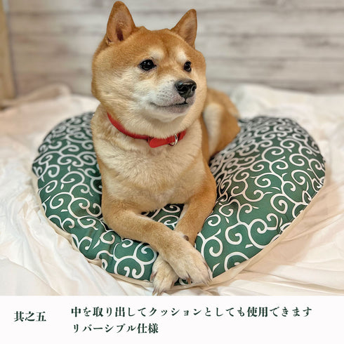 mamemochi 沼る唐草ラウンドベッド & ブランケット セット〜唐草まみれシリーズ〜