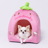サンリオいちごドームベッド ペット用品