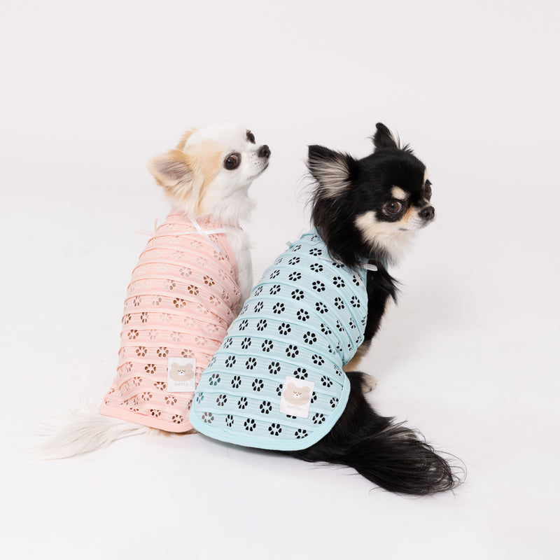 【3点購入で50％OFF】pipi アイレット メッシュ キャミソール サックス/ピンク 犬 いぬ 犬服 ペットウェア ドッグウェア 春服 夏服 春夏服 ミニチュアダックス 日焼け対策 女の子 かわいい おしゃれ