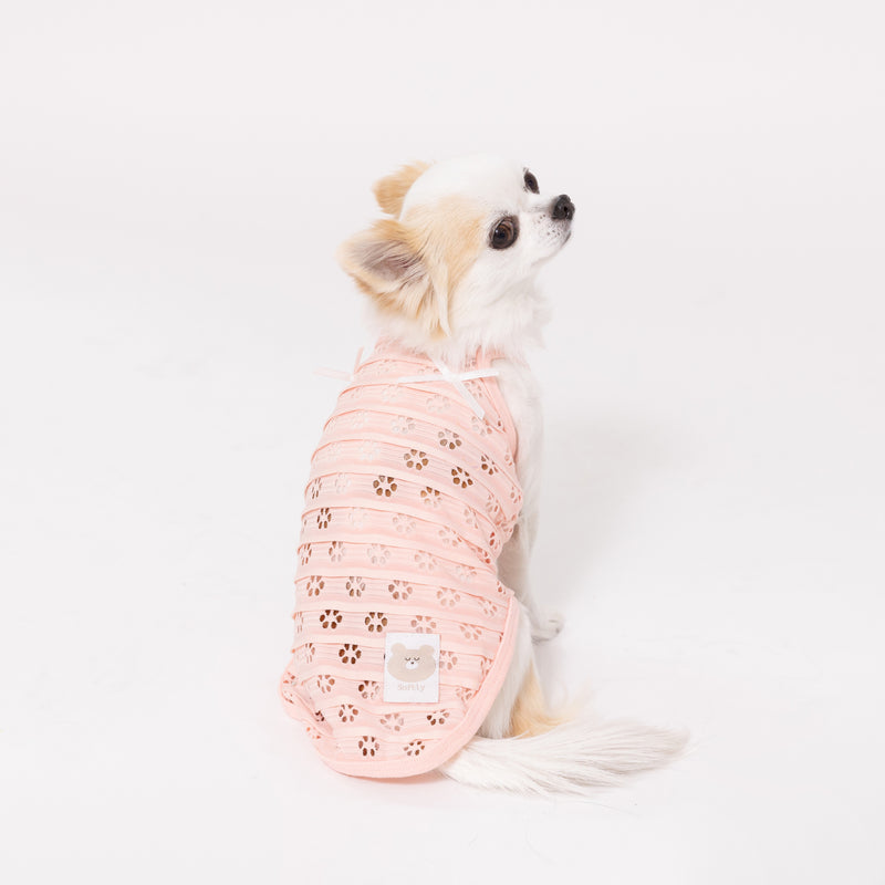 【3点購入で50％OFF】pipi アイレット メッシュ キャミソール サックス/ピンク 犬 いぬ 犬服 ペットウェア ドッグウェア 春服 夏服 春夏服 ミニチュアダックス 日焼け対策 女の子 かわいい おしゃれ