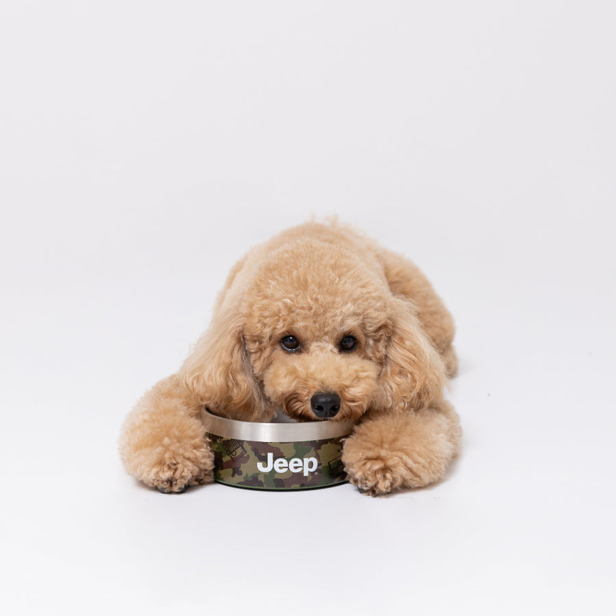 JeepⓇステンレスフードボウル 16oz ペット用品 ペット食器 犬服
