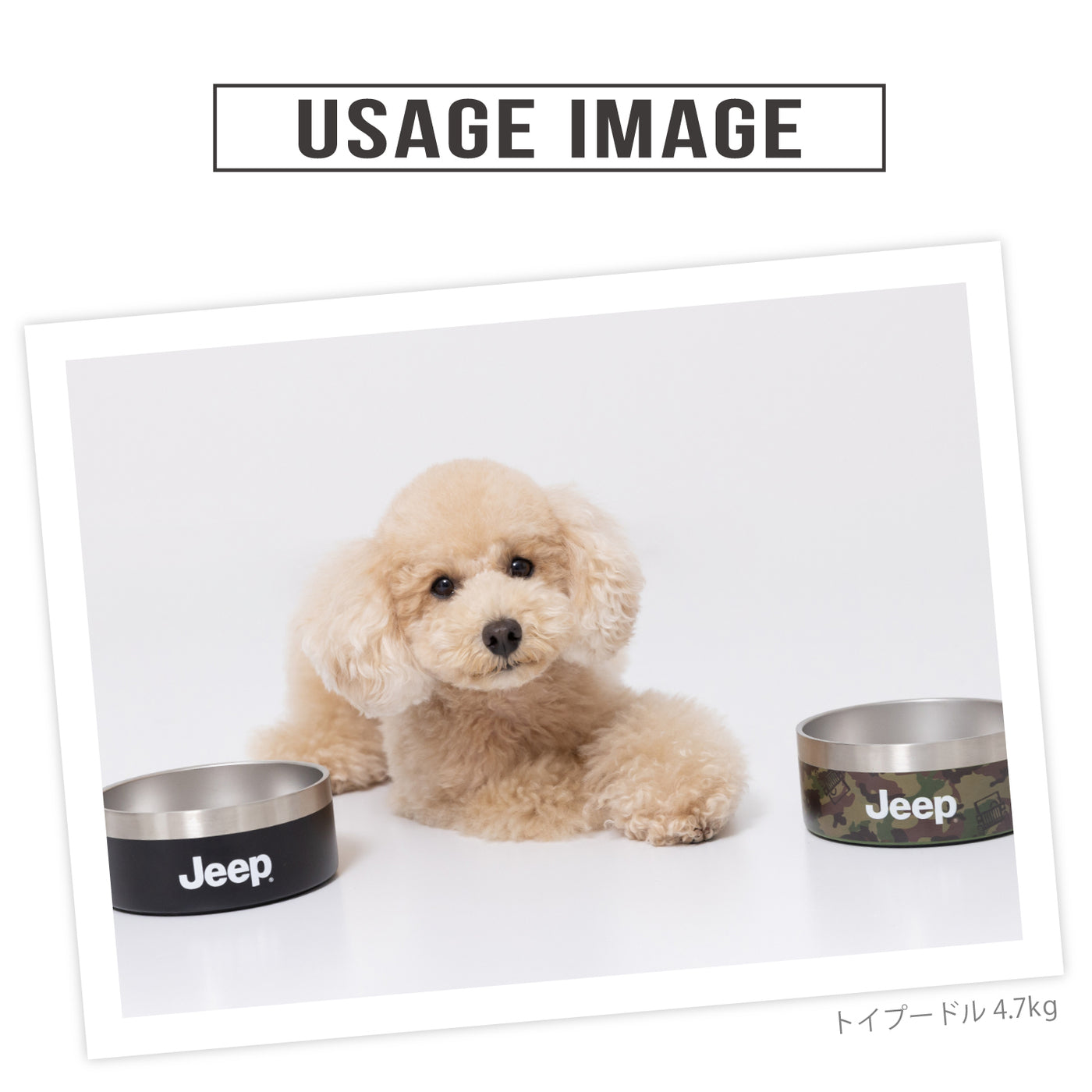 JeepⓇステンレスフードボウル 16oz ペット用品 ペット食器 犬服