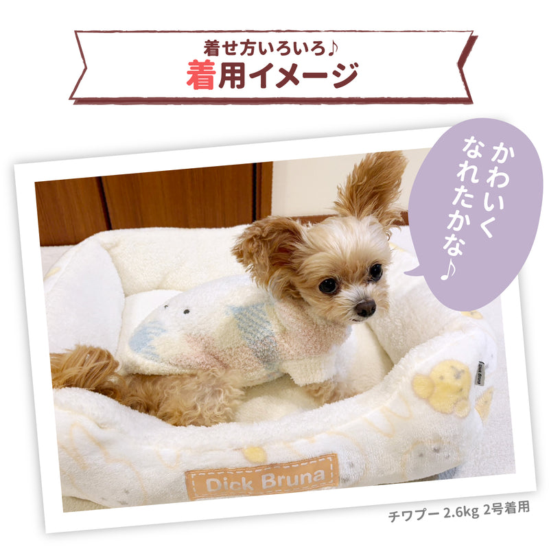 ミッフィーチェックシェニールニット ペット用品