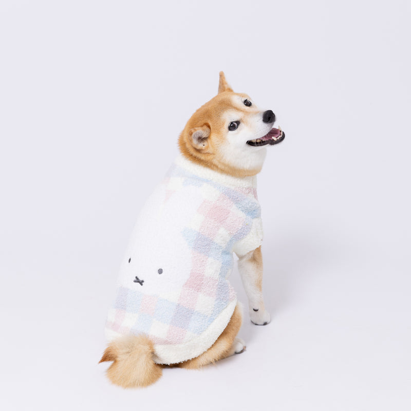 【先行予約 20％OFF】 ミッフィーチェックシェニールニット中・大型犬 ペット用品
