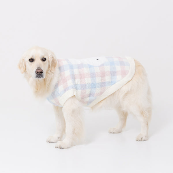 【先行予約 20％OFF】 ミッフィーチェックシェニールニット中・大型犬 ペット用品