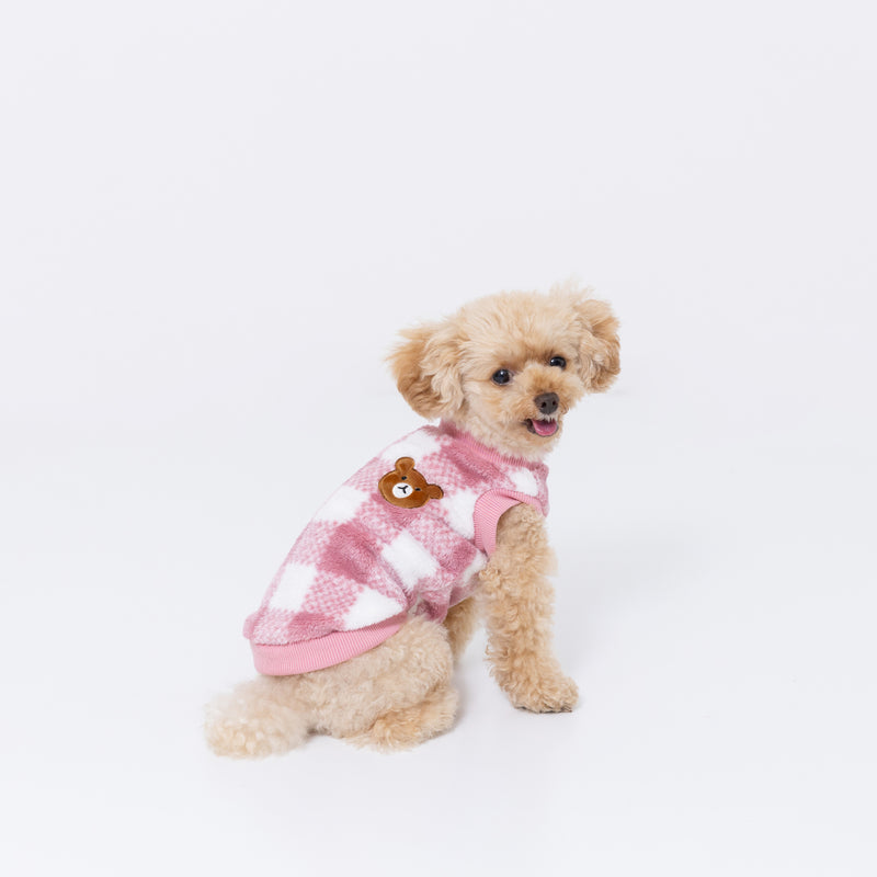 pipiボアギンガムトレーナー ペット用品 ペットウェア 犬服