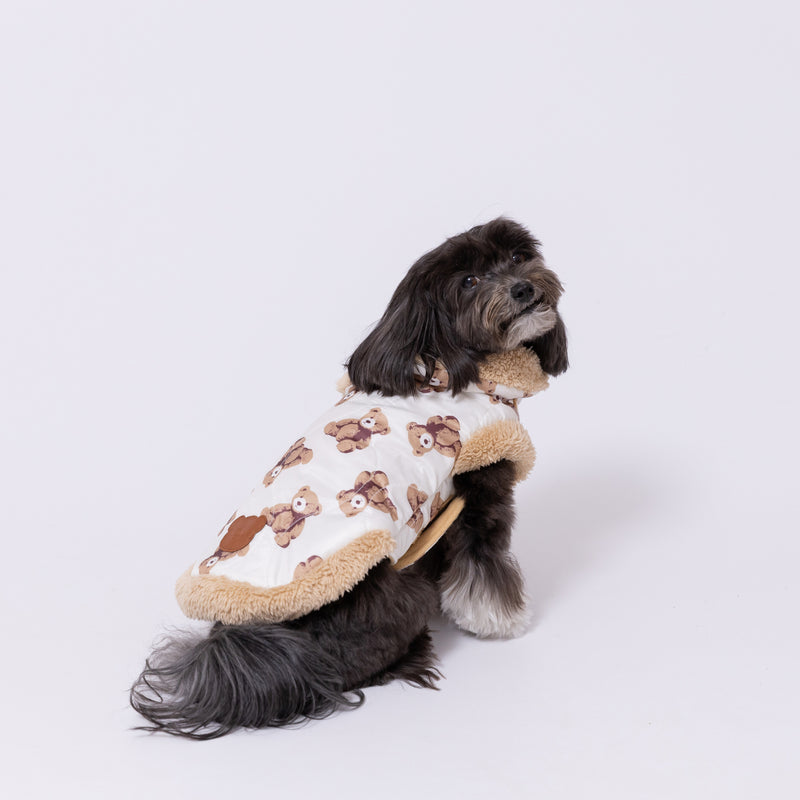 【先行予約 20％OFF】 pipiテディベア柄ダウン ペット用品