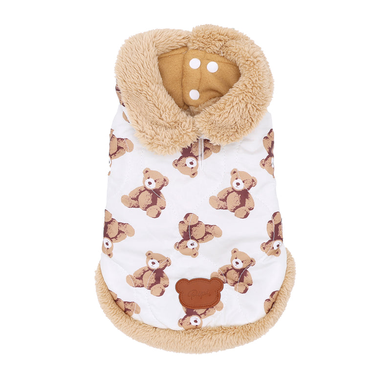 【先行予約 20％OFF】 pipiテディベア柄ダウン ペット用品