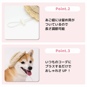 pipi ストローハット ペット用品 26SS