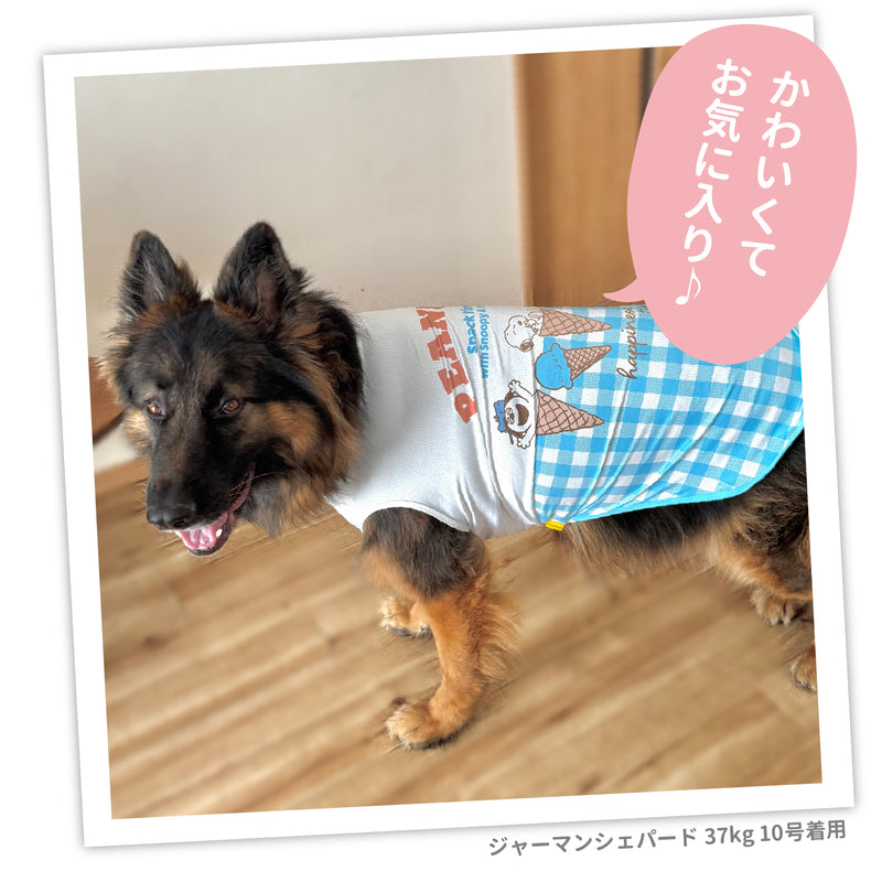 スヌーピーアイスクールタンク中大型犬 ペット用品 接触冷感 COOL