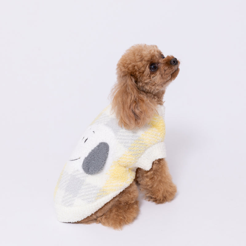 【先行予約 20％OFF】 【先行予約 20％OFF】 スヌーピーチェックシェニールニット　 ペット用品