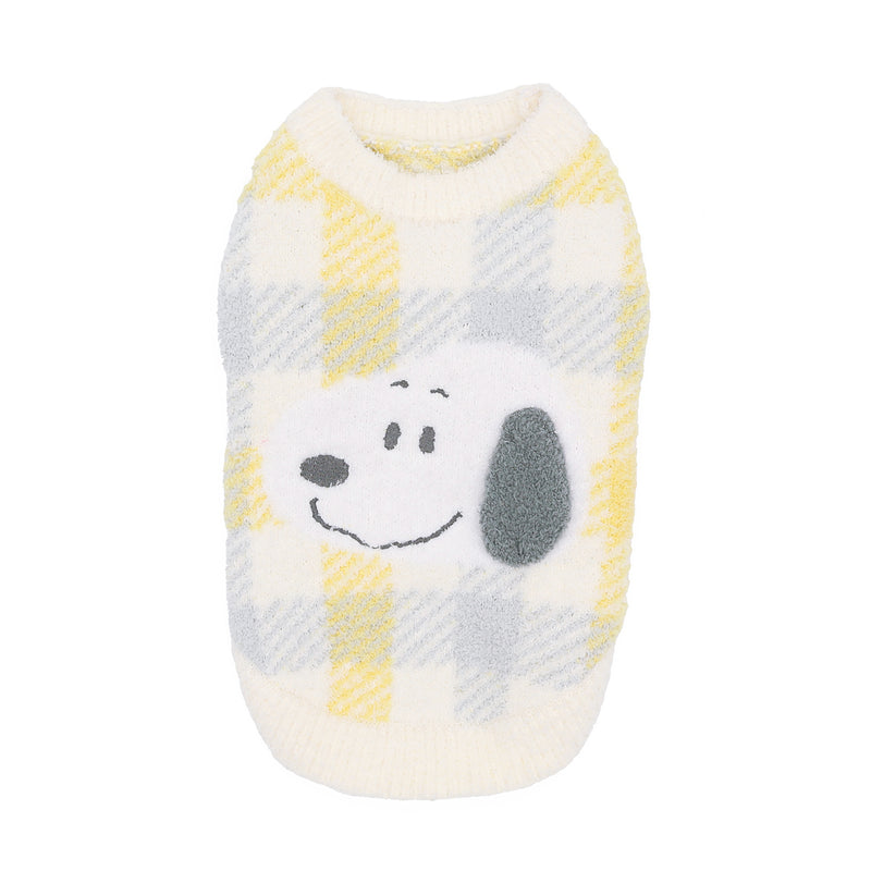 【先行予約 20％OFF】 【先行予約 20％OFF】 スヌーピーチェックシェニールニット　 ペット用品