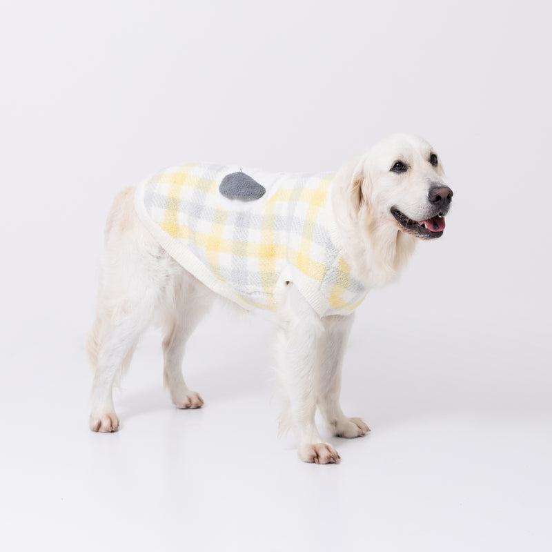 【先行予約 20％OFF】 スヌーピーチェックシェニールニット中・大型犬 ペット用品