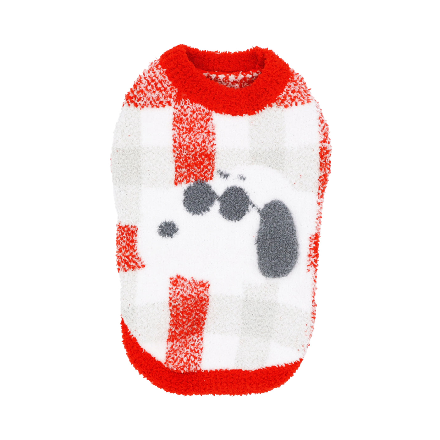 スヌーピーチェックシェニールニット ペット用品 犬服 ペットウェア