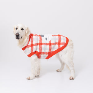 スヌーピーチェックシェニールニット中・大型犬 ペット用品