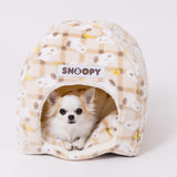 【先行予約 20％OFF】 スヌーピーチェックボアドームベッド ペット用品