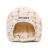 【先行予約 20％OFF】 スヌーピーチェックボアドームベッド ペット用品