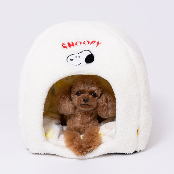 【先行予約 20％OFF】 スヌーピー雲柄ボアドームベッド ペット用品
