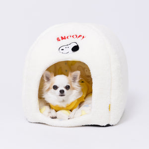 スヌーピー雲柄ボアドームベッド ペット用品