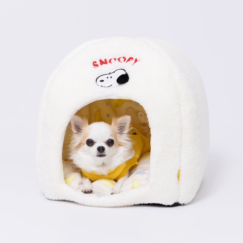 【先行予約 20％OFF】 スヌーピー雲柄ボアドームベッド ペット用品