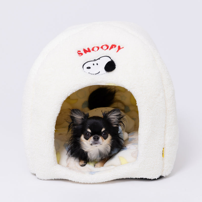 【先行予約 20％OFF】 スヌーピー雲柄ボアドームベッド ペット用品