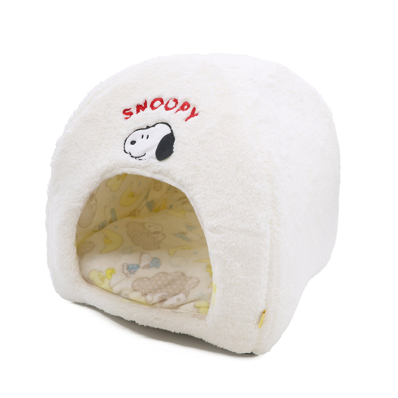 【先行予約 20％OFF】 スヌーピー雲柄ボアドームベッド ペット用品