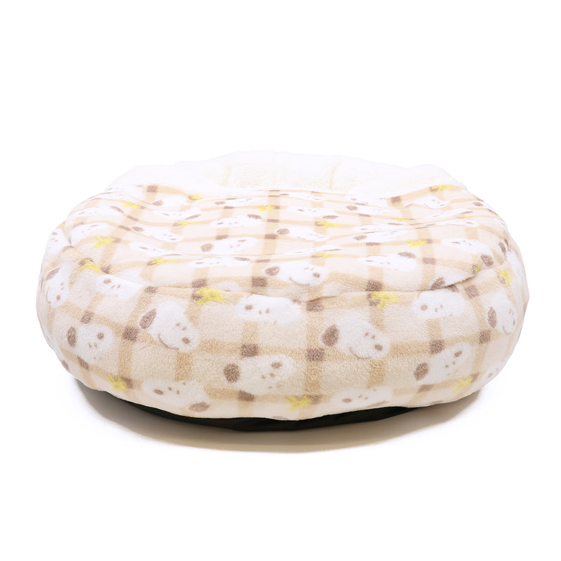 【先行予約 20％OFF】 スヌーピーチェックボアラウンドベッド ペット用品