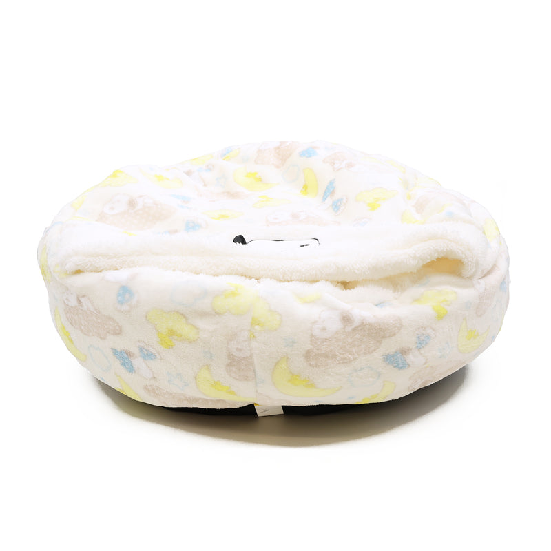 【先行予約 20％OFF】 スヌーピー雲柄ボアラウンドベッド ペット用品