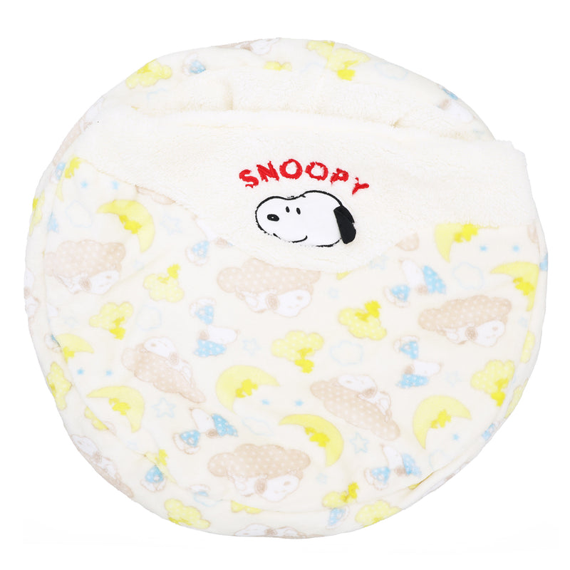 【先行予約 20％OFF】 スヌーピー雲柄ボアラウンドベッド ペット用品