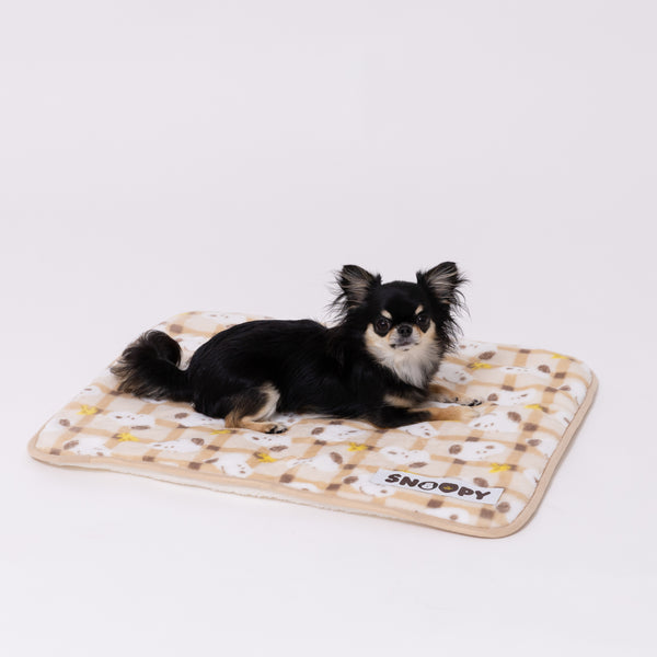 【先行予約 20％OFF】 スヌーピーチェックボアブランケットM ペット用品