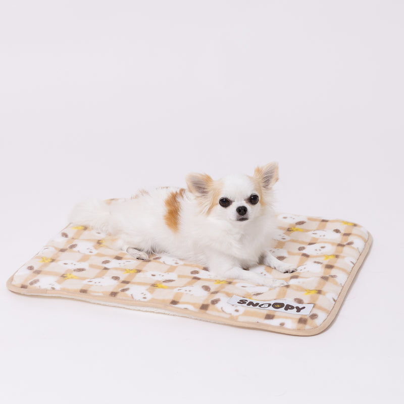 【先行予約 20％OFF】 スヌーピーチェックボアブランケットM ペット用品