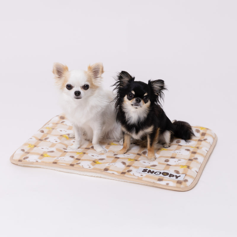 【先行予約 20％OFF】 スヌーピーチェックボアブランケットM ペット用品