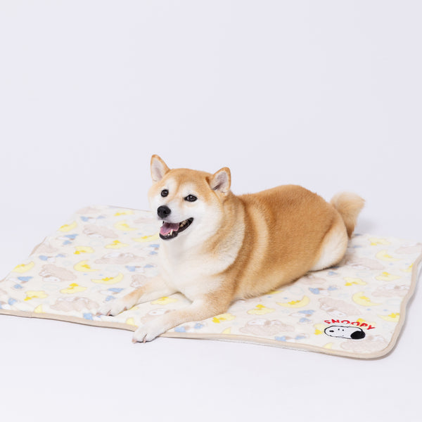 スヌーピー雲柄ボアブランケットL ペット用品