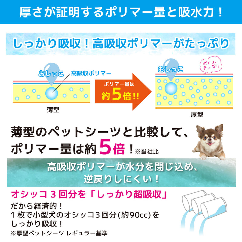 【発売記念 1,000円OFFクーポン！】テープ付きがうれしい厚型ペットシーツ　レギュラー/400枚　ワイド/200枚　スーパーワイド/100枚