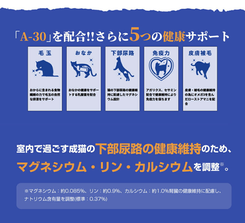 マルカン サンライズ AIM30 室内避妊・去勢後成猫用 600g  腎臓ケア 猫 猫用 ネコ ねこ プレミアムフード 健康フード オメガ３脂肪酸 猫フード エーアイエムサーティー キャットフード 総合栄養食