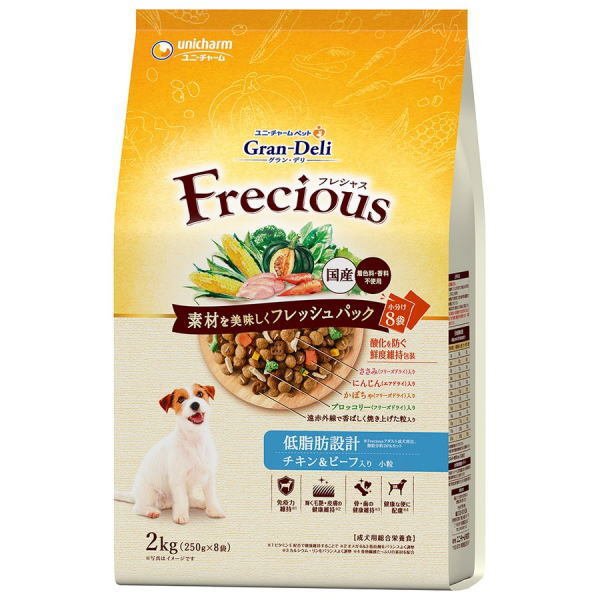 ユニ・チャーム グラン・デリ フレシャス(GranDELI Frecious) アダルト低脂肪Ｃ＆Ｂ２ｋｇ / 犬 いぬ ドッグフード プレミアムフード 主食 国産 健康 フリーズドライ 製法
