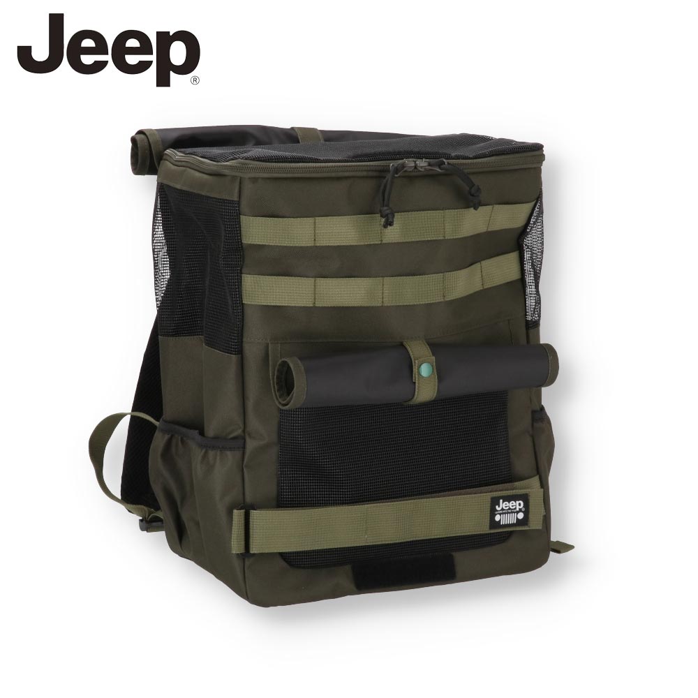 Jeep リュックキャリー ジープ 犬 キャリーバック　ペットリュック JeepⓇ ジープ リュックキャリー カーキ ペット用 犬服 ペットウェア